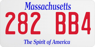 MA license plate 282BB4