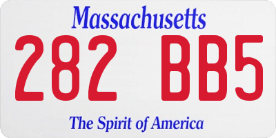 MA license plate 282BB5
