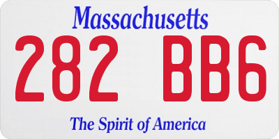 MA license plate 282BB6