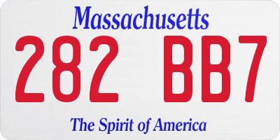 MA license plate 282BB7
