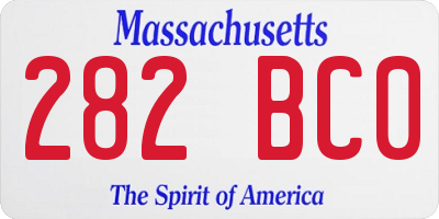 MA license plate 282BC0