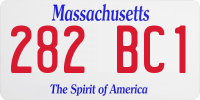 MA license plate 282BC1