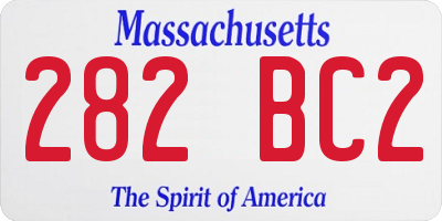 MA license plate 282BC2