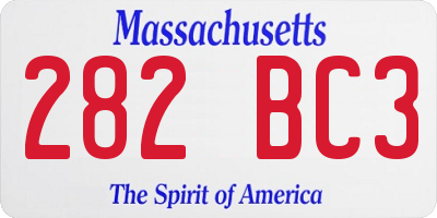 MA license plate 282BC3