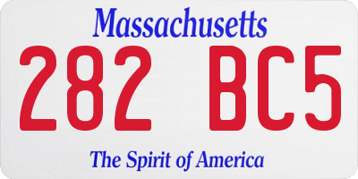 MA license plate 282BC5