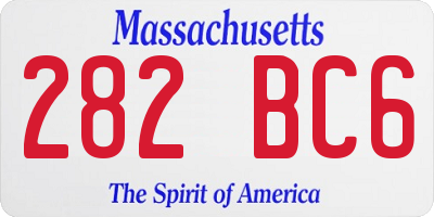 MA license plate 282BC6