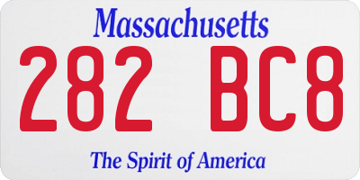 MA license plate 282BC8