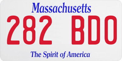 MA license plate 282BD0