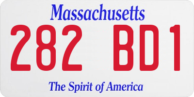 MA license plate 282BD1