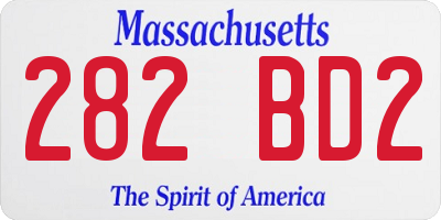 MA license plate 282BD2
