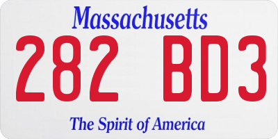 MA license plate 282BD3
