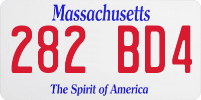 MA license plate 282BD4