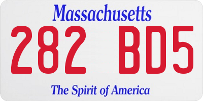 MA license plate 282BD5