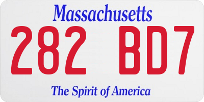 MA license plate 282BD7
