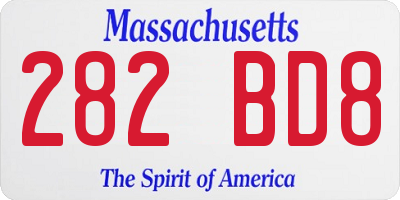 MA license plate 282BD8
