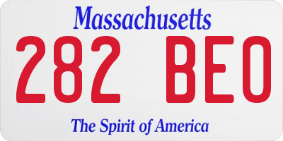 MA license plate 282BE0