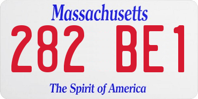 MA license plate 282BE1