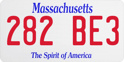 MA license plate 282BE3