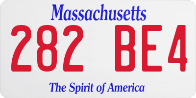 MA license plate 282BE4