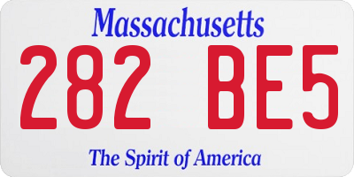 MA license plate 282BE5