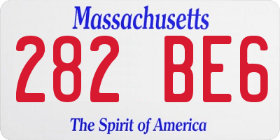 MA license plate 282BE6