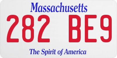 MA license plate 282BE9