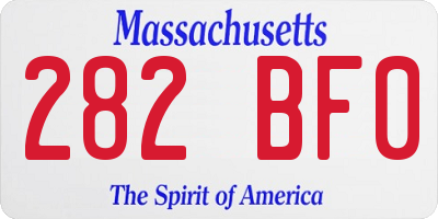 MA license plate 282BF0