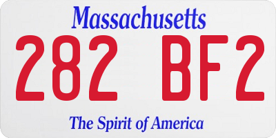 MA license plate 282BF2