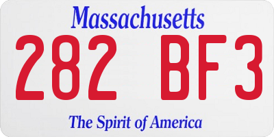 MA license plate 282BF3
