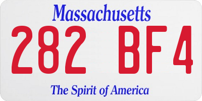 MA license plate 282BF4