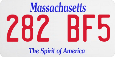 MA license plate 282BF5