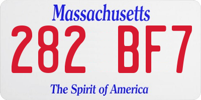 MA license plate 282BF7