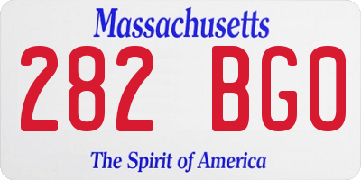 MA license plate 282BG0