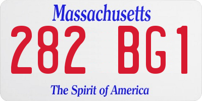 MA license plate 282BG1