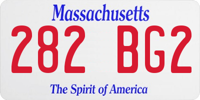 MA license plate 282BG2
