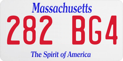 MA license plate 282BG4