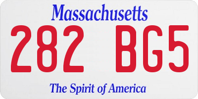 MA license plate 282BG5