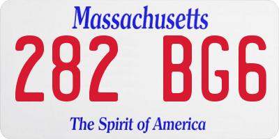 MA license plate 282BG6