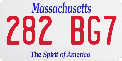 MA license plate 282BG7