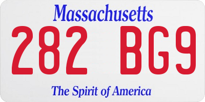 MA license plate 282BG9