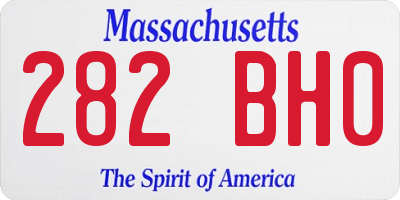 MA license plate 282BH0