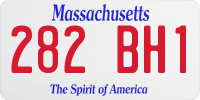 MA license plate 282BH1