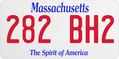 MA license plate 282BH2