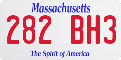 MA license plate 282BH3
