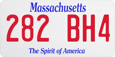 MA license plate 282BH4