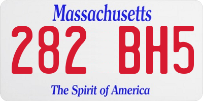 MA license plate 282BH5