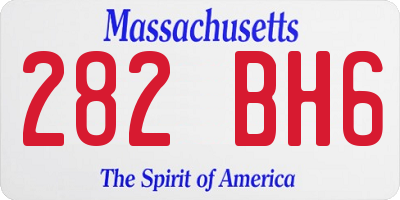 MA license plate 282BH6
