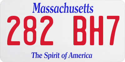 MA license plate 282BH7