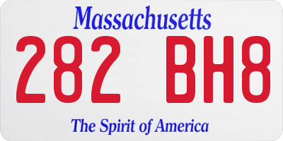 MA license plate 282BH8