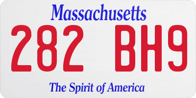MA license plate 282BH9